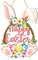Easter Bunny Door Sign, Happy Easter Wooden Hanging Decorations, Easter Eggs Hanging Plaque Bunny Rabbit Sign Wall Hanger Floral Spring Decor for Front Door Porch Yard Wall Home Decorations Pink